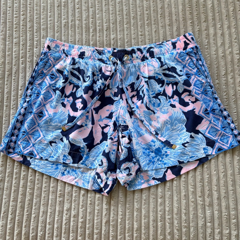 Lilly Pulitzer Katia Short Bright Navy Amore Please Engineered Shorts Small